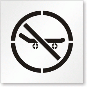 no skateboarding floor stencil