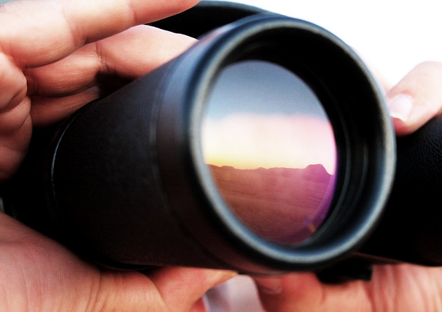 A close up of binoculars.
