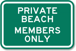 Private Beach Members Only Sign