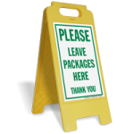 Package delivery signs make preference clear