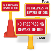 beware-of-dog-cone-sign Beware of Dog Cone Sign